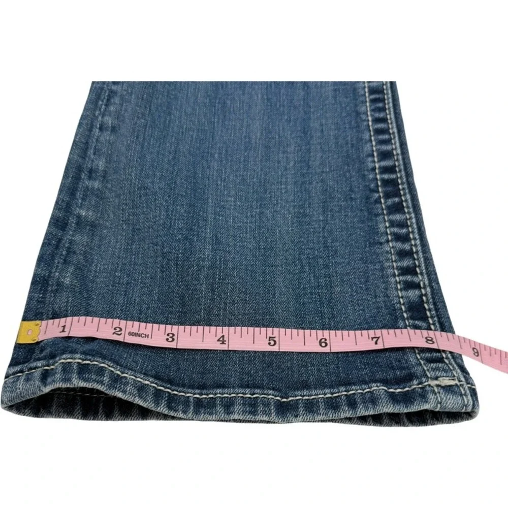 MISS ME 28 *FLAW Bootcut Jeans Blue Mid Rise Rhinestone Embellished Y2K MV5190B7